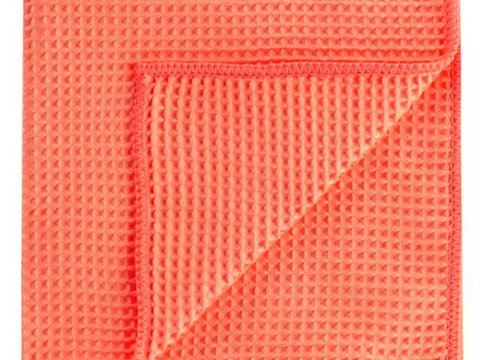 Laveta din microfibra tip fagure pentru sters geamuri, 40 cm x 40 cm, portocaliu