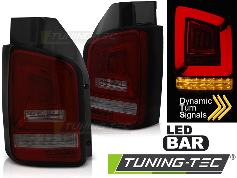LED BAR Lampi Spate Stopuri ROSU SMOKE SEQ compatibila VW T5 10-15