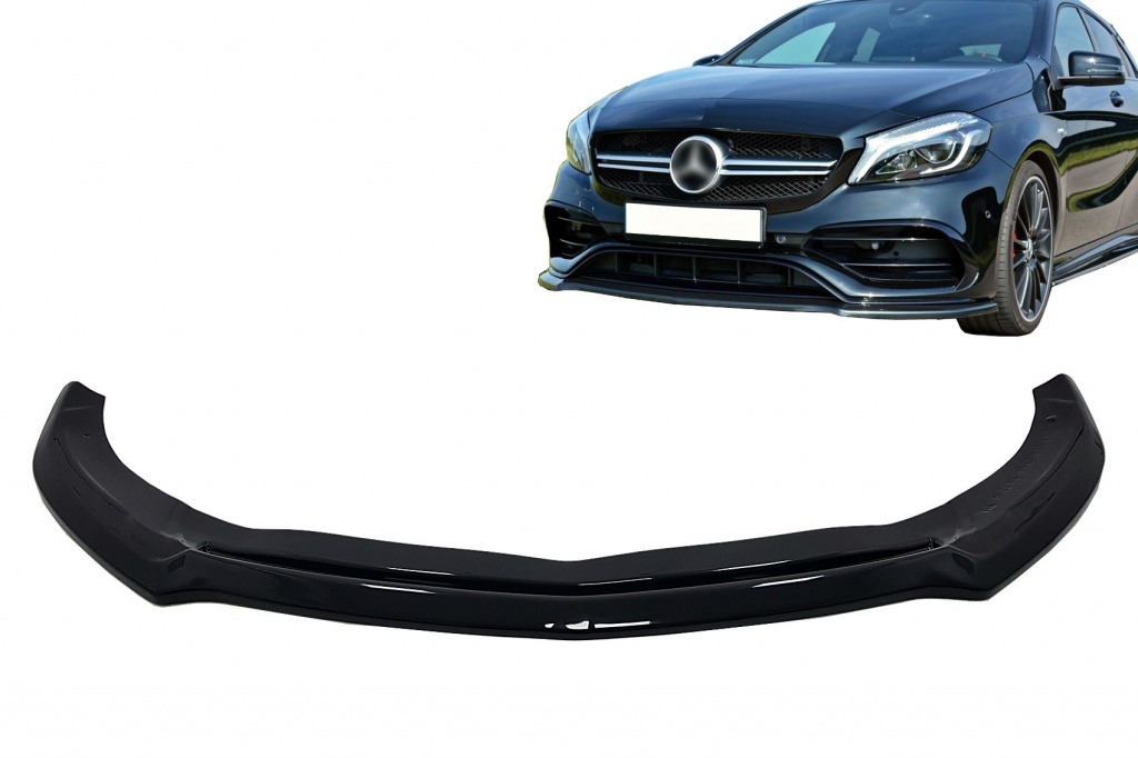 Lip Bara Fata compatibil cu Mercedes A-Class W176 AMG Facelift (2015-2018) Negru Lucios MERCEDES A-CLASS Hatchback (W176) (2015-2018)