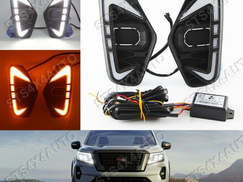 LUMINI DE ZI DRL CU DYNAMIC SEMNALIZARE NISSAN NAVARA NP300 D23 2021-2022 [V3]