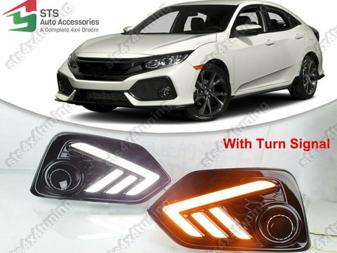 LUMINI DE ZI DRL CU SEMNALIZARE LED HONDA CIVIC HATCHBACK 2016-2020 [V1]