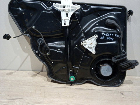 Macara electrica cu panou si motoras dreapta spate, VW Passat B6, 2TDI Sedan 2007 cod 3C4839756, 1K0959704P