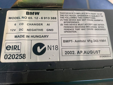 MAGAZIE 6 CD BMW SERIA 5 E39 65.12-6913388