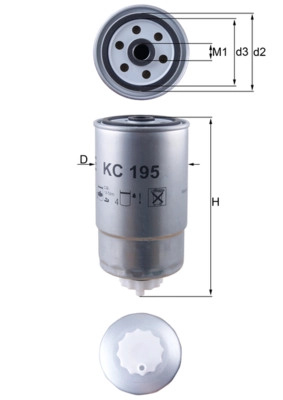 MAHLE filtru combustibil KC195 se potriveste la FIAT DOBLO microbus (119_, 223_) 2001 2002 2003 2004 2005 2006 2007 2008