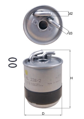 MAHLE filtru combustibil KL228/2D model MERCEDES-BENZ B-CLASS Sports Tourer (W245) 2005 2006 2007 2008 2009 2010 2011