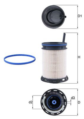 MAHLE filtru combustibil KX494D pentru masina AUDI Q8 (4MN, 4MT) 2018 2019 2020 2021 2022 2023