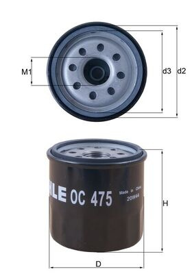MAHLE Filtru ulei OC475 la RENAULT LOGAN I (LS_) 2007 2008 2009 2010 2011 2012 2013
