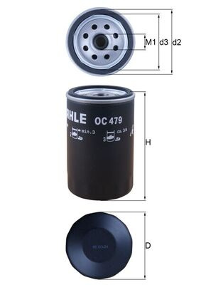 MAHLE Filtru ulei OC479 se potriveste la OPEL FRONTERA A Sport (U92) 1996 1997 1998