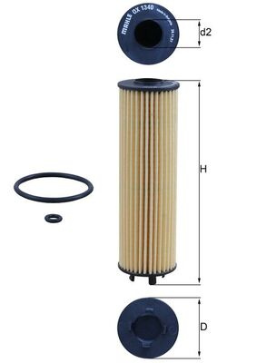 MAHLE Filtru ulei OX1340D compatibil cu VW GOLF VIII (CD1, DA1) 2019 2020 2021 2022 2023 2024 2025