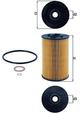 MAHLE Filtru ulei OX150D pentru VOLVO FM II 2013 2014 2015 2016 2017 2018