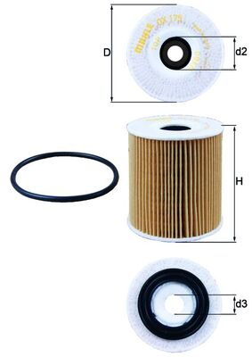 MAHLE Filtru ulei OX175D pentru CHRYSLER PT CRUISER Combi Van (PT_) 2002 2003 2004 2005 2006 2007