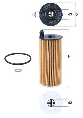 MAHLE Filtru ulei OX813/2D la masina BMW 5 Touring (F11) 2010 2011 2012 2013 2014 2015 2016 2017