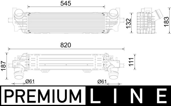 MAHLE Intercooler, compresor CI626000P pentru masina BMW 7 (G11, G12) 2015 2016 2017 2018 2019 2020 2021 2022