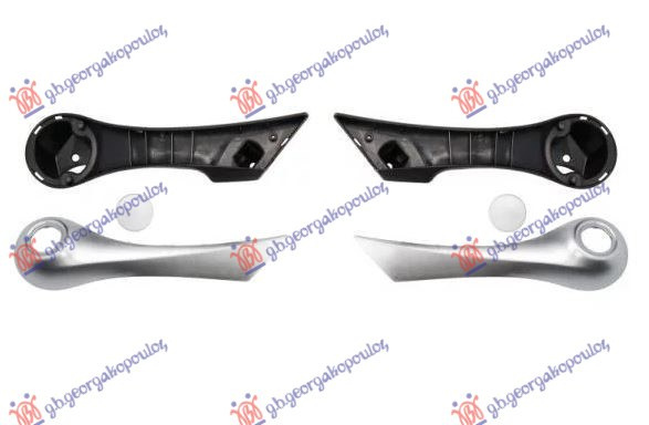 MANER INTERIOR (DOAR CLAPETA) USA FATA ARGINTIU (SET), RENAULT, RENAULT MEGANE SDN-H/B-L/B 05-08, 027507875