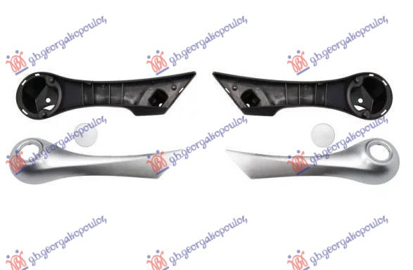 MANER INTERIOR (DOAR CLAPETA) USA FATA ARGINTIU (SET), RENAULT, RENAULT MEGANE SDN-H/B-L/B 05-08, 027507875