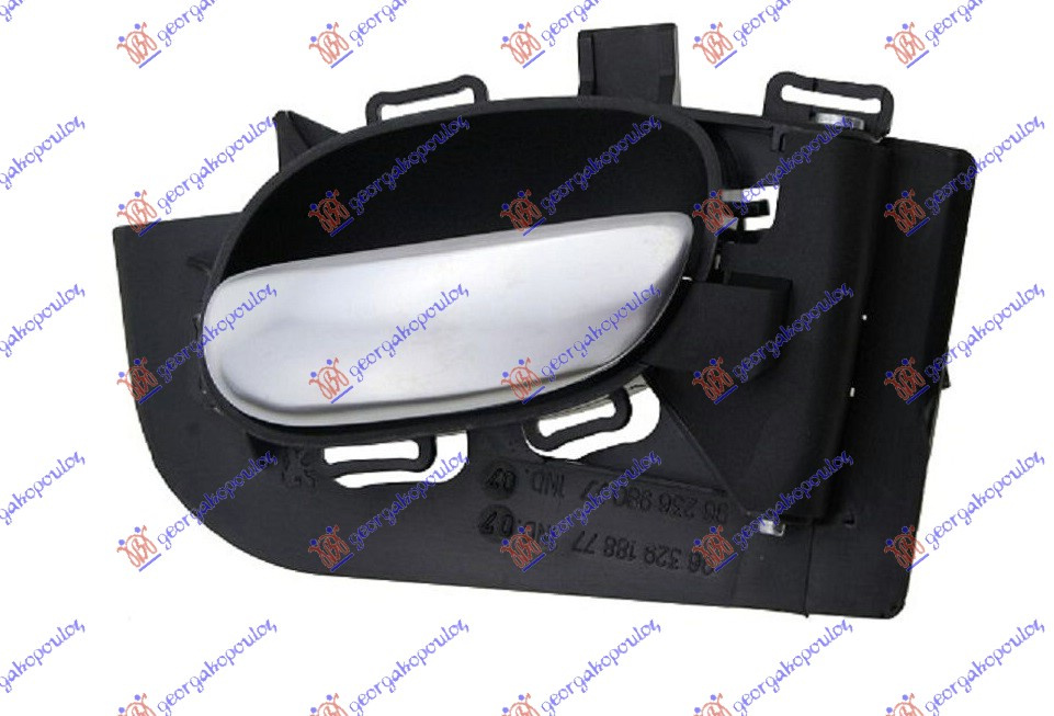 Maner interior usa fata /spate argintiu dreapta pentru Peugeot 206+ (Plus) 2009, 2010, 2011, 2012, 2013