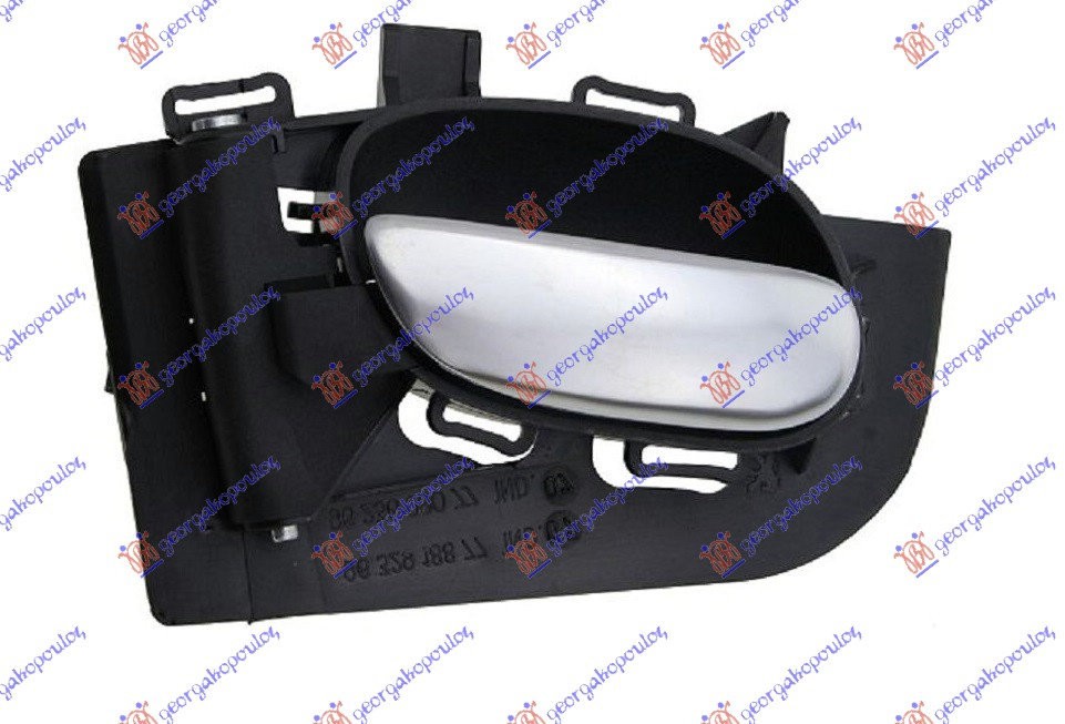 Maner interior usa fata /spate argintiu stanga pentru Peugeot 206+ (Plus) 2009, 2010, 2011, 2012, 2013