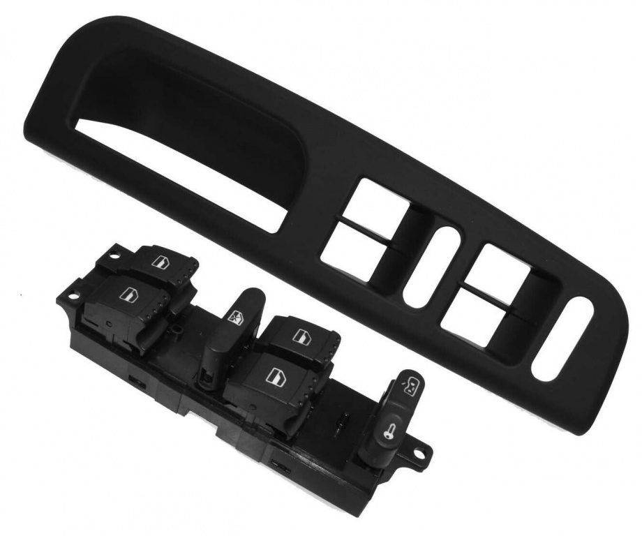 Maner Usa Interior Sofer Stanga Negru + Bloc Comenzi Geamuri Compatibil Volkswagen Golf 4 1997-2004 3B1867171E + 1J4 959 857 D