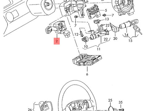 Maneta semnalizare cu tempomat Volkswagen Touran (1T) Monovolum 2006 1.9 TDI OEM 1K0953513G