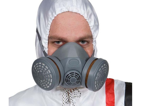 Masca protectie praf, vopsele si solventi vopsitorie echipata cu filtre carbon COLAD