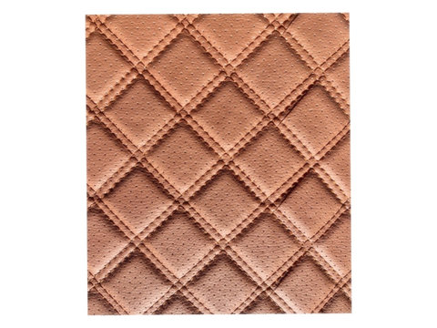 Material imitatie piele tapiterie romb cu gaurele maro /cusatura maro ERK AL-070621-47