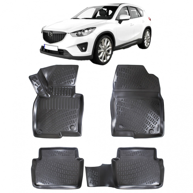 Mazda CX-5 I 2012-2017 Set 4 covorase auto din cauciuc tip tavita premium line 3D 58851-UMB244