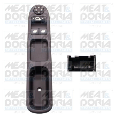MEAT & DORIA comutator,macara geam montare fata stanga 26455 compatibil cu PEUGEOT 207 (WA_, WC_) 2006 2007 2008 2009 2010 2011 2012 2013 2014 2015