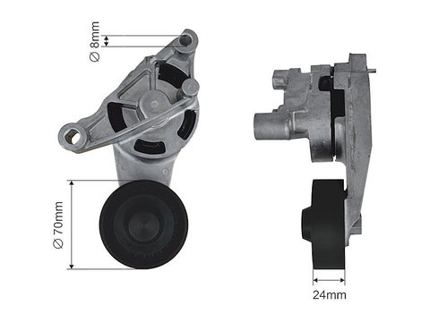 MECANISM TENSIONARE CUREA DISTRIBUTI, AUDI A3 03-13, SEAT ALTEA 04->, LEON 05->, TOLEDO III 04->, SKODA OCTAVIA I/II 04->, SUPERB II 09->,VW CADDY III 04->, GOLF V 03->, PASSAT 05-10,TOURAN 03->