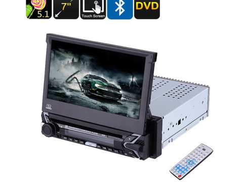 Media Player 7" cu touchscreen DVD, MP3, MP4, bluetooth, 1DIN, Cod:9505