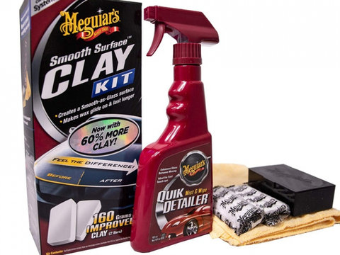 Meguiar's Kit Plaselina Curatare Smooth Surface Clay Kit 473ML G1016EU