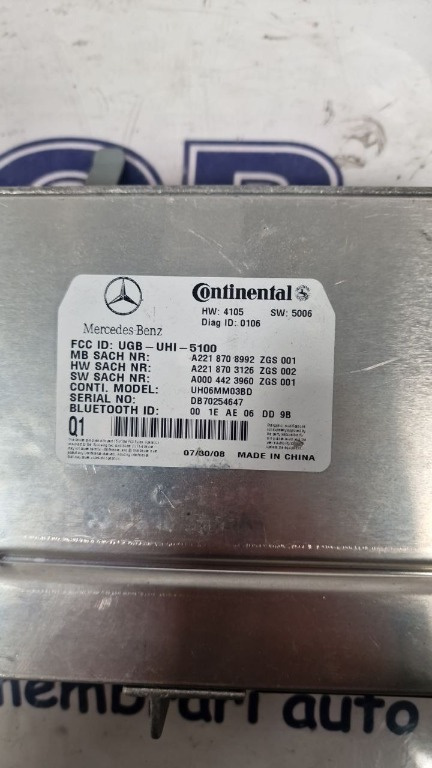 MODUL BLUETOOTH MERCEDES S-CLASS W211 - COD A2218708992 - AN 2007