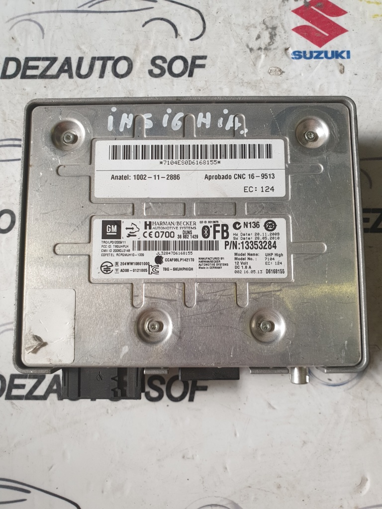 Modul bluetooth Opel Insignia/Astra J/Zafira Cod OEM : 13353284