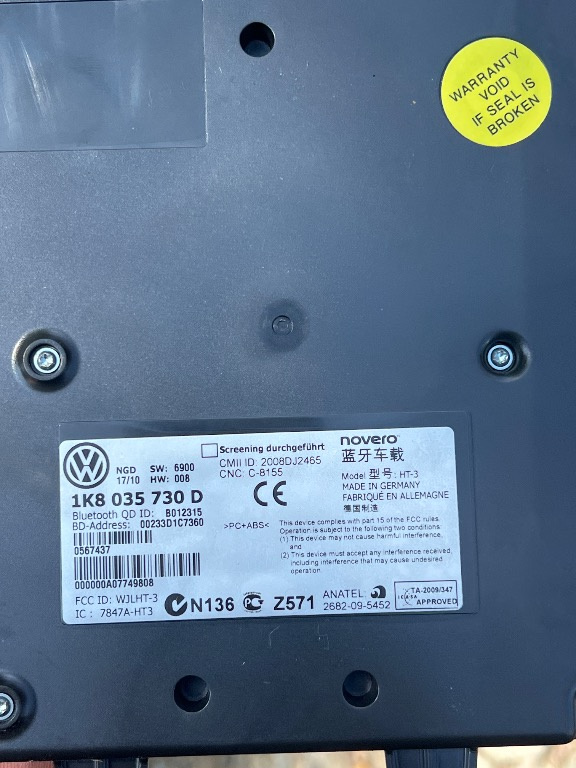 MODUL BLUETOOTH VOLKSWAGEN PASSAT B6 AN 2010 1K803