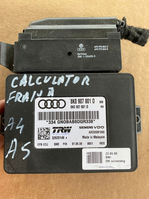 Modul / calculator frana Audi A5 A4 B8 2009 - 2012 cod piesa 8k0907801D / A2C53281093