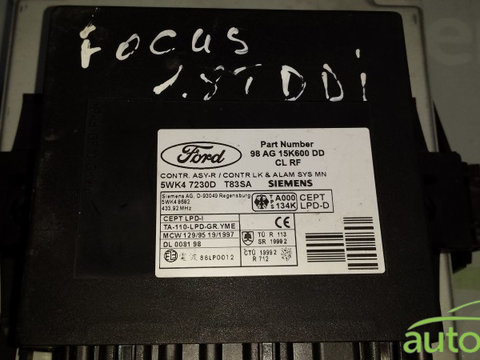 Modul Confort Ford Focus (1998-2004) 1.8 tddi 5WK4 7230D 98 AG 15K600 DD 98AG15K600DD