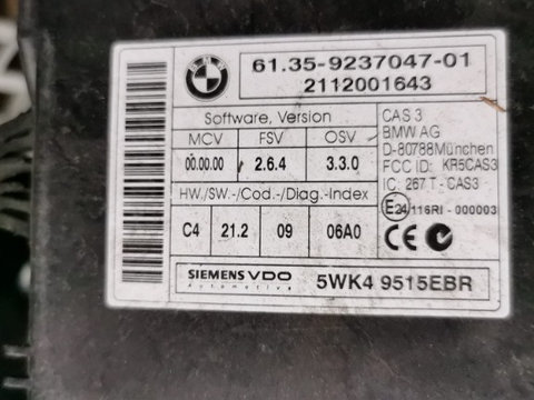 Modul control BMW Seria 3 E90 2010 cod 61.35-9237047-01 , 6135923704701