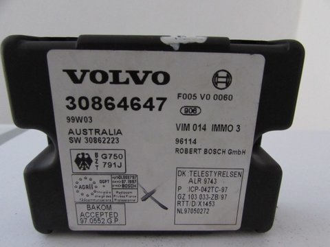 Modul control Volvo V40 S40 30864647 model 1996-2000