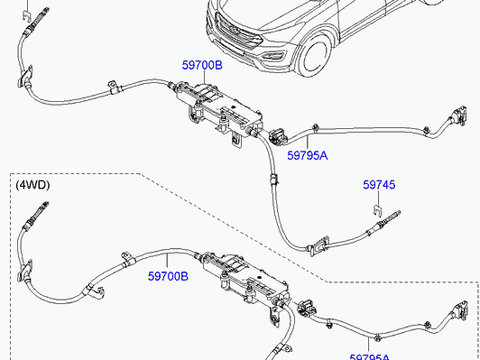 Modul frana mana electrica pentru Hyundai Santa Fe, an 2013-ORIGINAL 59700B8800 597002W800