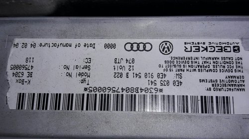 Modul Radio Audi A6 A8 4E0 035 541 2002 