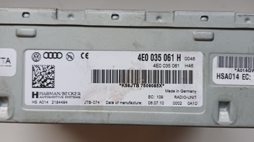 Modulator FM AUDI A8 III (4H2, 4H8, 4HC,