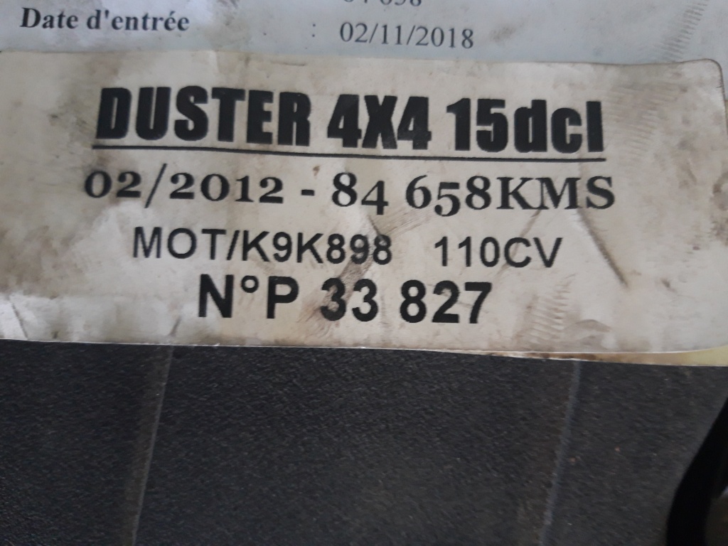 Motor duster 1.5 dci euro 5 an 2012 110 