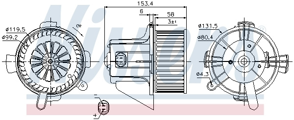 Motor electric 87090 NISSENS pentru CitroEn C4 Peugeot 307