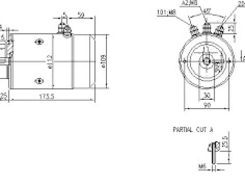 MOTOR ELECTRIC POMPA HIDRAULICA HIDROMOTOR 12V , 1.5 KW MJ4726- PRODUS NOU