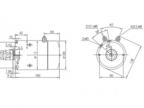 MOTOR ELECTRIC POMPA HIDRAULICA HIDROMOTOR 12V , 2,1KW MJ5552 - PRODUS NOU