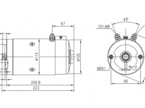 MOTOR ELECTRIC POMPA HIDRAULICA HIDROMOTOR 24V , 1.9 KW MJ4751 - PRODUS NOU