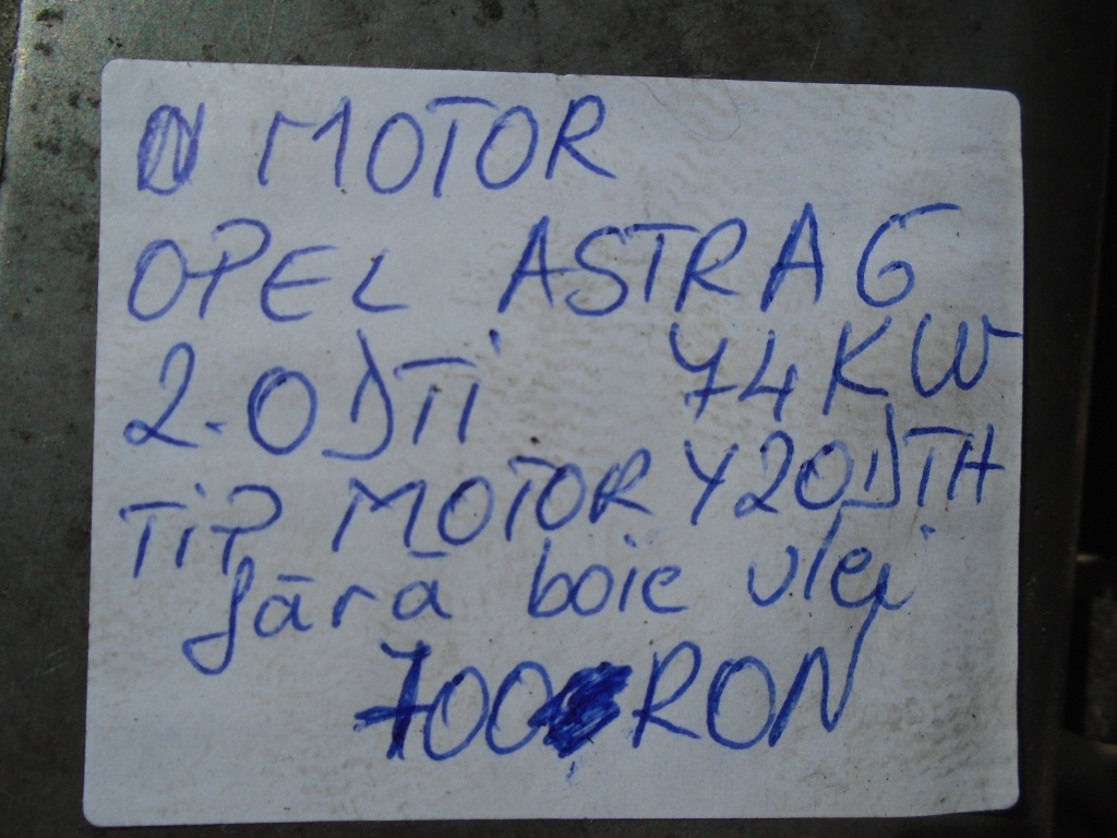 Motor opel astra g 2.0 dti tip motor y20