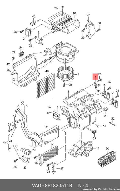 Motoras aeroterma V107 Audi A4 B6 (8E2) 