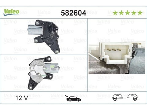 Motoras stergator luneta Dacia Duster, 01.2010-10.2017, Dacia Duster, 10.2017-, Dacia Sandero (Sd), 06.2008-01.2013, Spate, VALEO