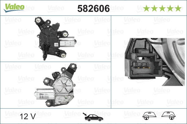 Motoras stergator # spate Dacia Lodgy 2012 2013 2014 2015 2016 2017 2018 2019 2020 2021 2022 2023 2024 2025 # 582606 # VALEO