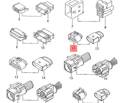 Mufa instalatie cu 10 pini Audi A4 B8 2.0 TDI CAG 103 KW OEM 1J0973715